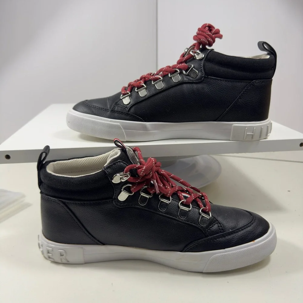 Tommy Hilfiger Jael Women Size 7 Black High Top Sneaker Boots TWJAEL Lace Up